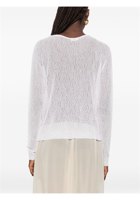 cardigan scollo  av donna bianco ROBERTO COLLINA | 261FXA3401001